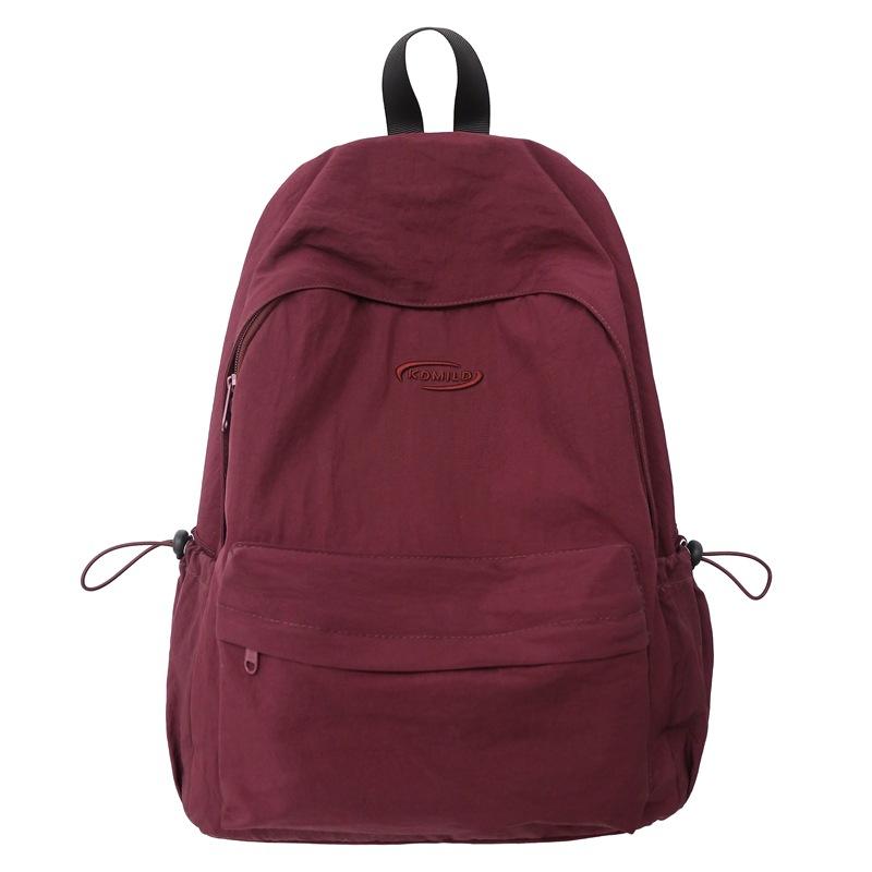 Schoolbag Lightweight Simple Solid Color Backpack Casual Versatile College Student Class Bag School Bag Female Outing Wind Student Backpack