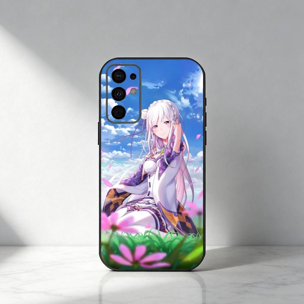 Чехол для телефона E-Emilia из RE-Zero для Samsung S25, S24, S21, S22, S23, S20, Ultra, S26, Plus, Fe, Note, 5G Черный