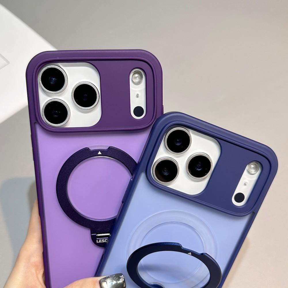 Rotating Bracket Phone Case For Iphone 16 17 Pro Max MagSafe Magnetic PC Hard Shell Protective For Iphone Air Acrylic Back Cover