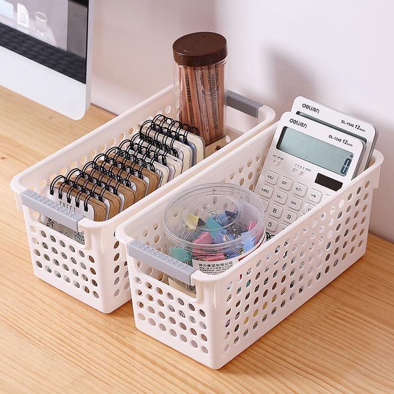 Kitchen storage basket Plastic snack storage basket Square bathroom storage basket Small basket Cosmetics storage box Desktop