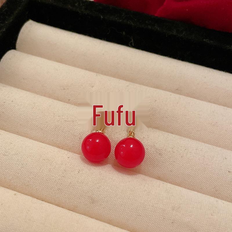Ancola Silver Needle Red Heart Earrings – Fashionable, Luxurious & Elegant for Autumn/Winter 2025