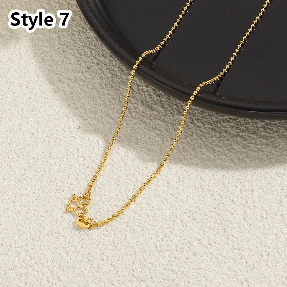 1Pcs New Titanium Steel Chain Necklace 45cm Non-fading Clavicle Chain All-match M-shaped Women's Simple Necklace