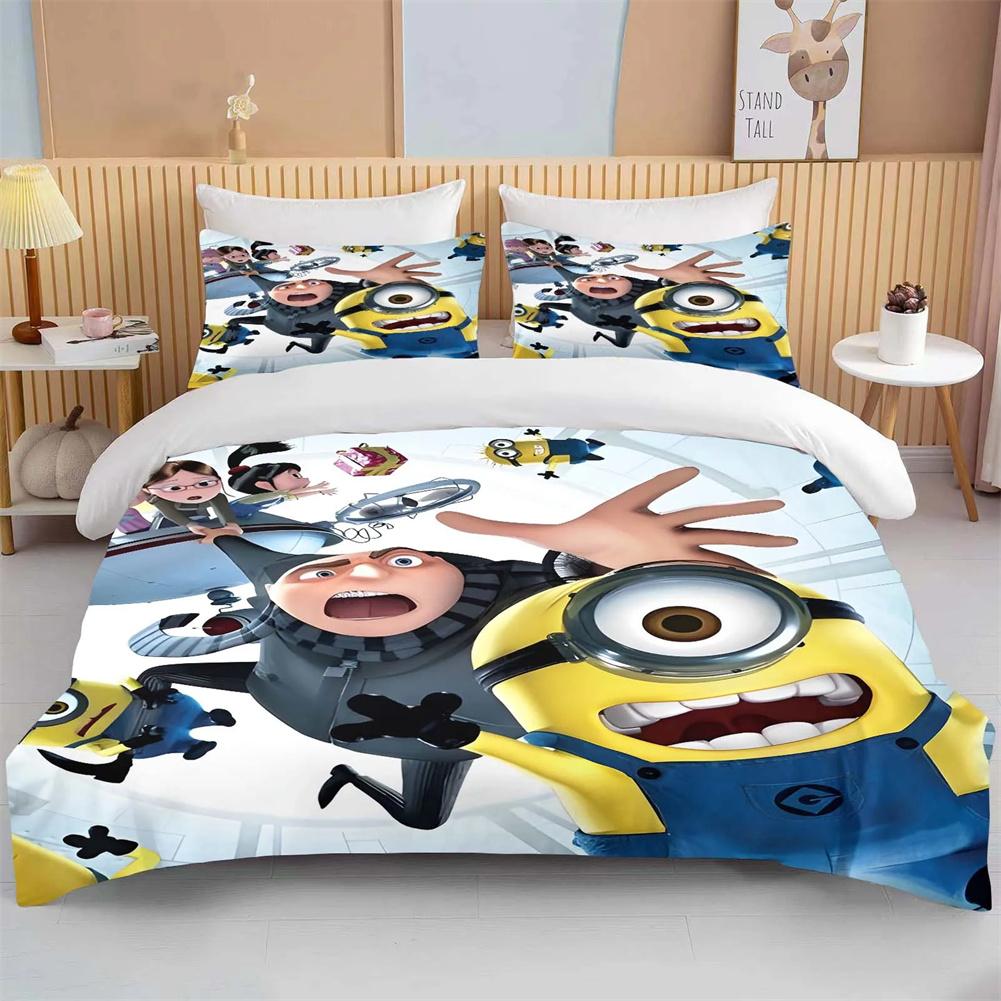 3D Yellow People Duvet Cover Pillowcase Bedding Bedroom Decor Children Gift Adult Single Double Bed Large Sizezip Duvet Cover