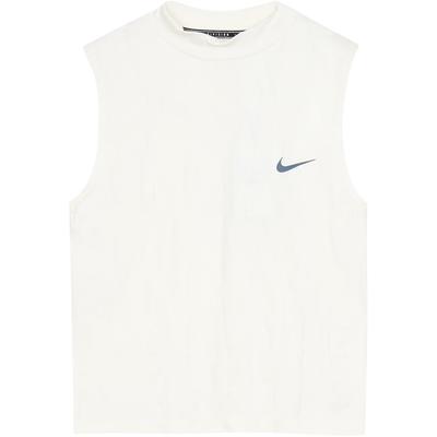 Solid Color Sleeveless High Neck Sports Vest Women Tops Ivory FB7631-110