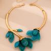 Fashion Colorful Flower Necklaces Adjustable Metal Open Chokers Korean Style Geometric Collar Necklace Women