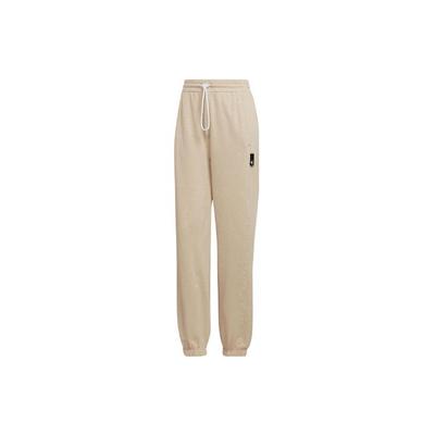 Einfarbige Logo-Sport-Cuffed-Hose Damen Hose Hellkhaki HE3090