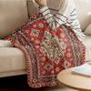 Winter Warm Soft Plush Throw Blanket - Vintage Indian Bohemia Flower Design for Sofa Bed, Nice Holiday Gifts