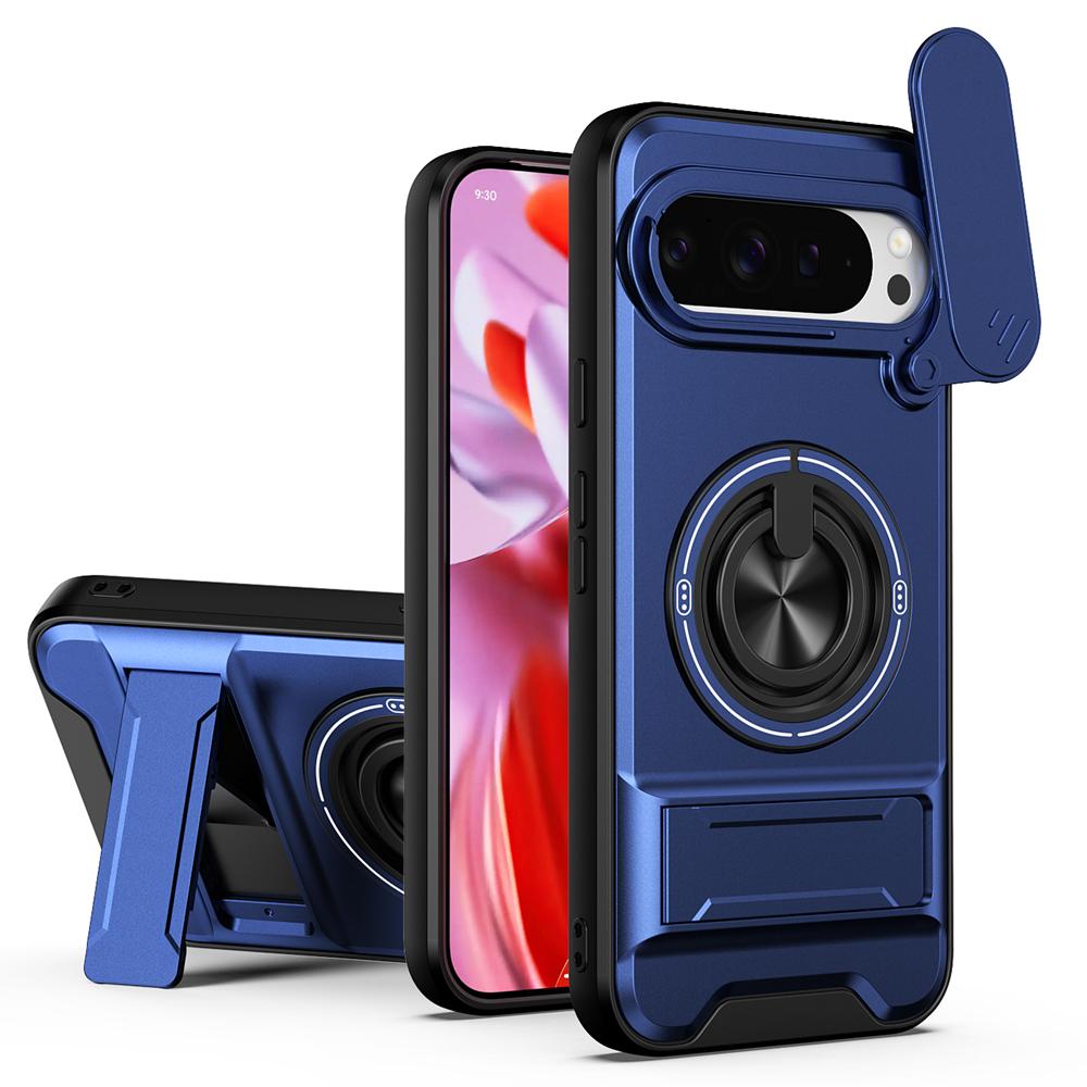 KEYSION Magnetic Phone Case for Google Pixel 9 10 Pro XL 10 9 Pro Slide Camera Protection Upright Stand 360°Ring Shockproof Cover