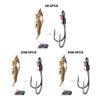 5 stuks Dubbele haak Levende Garnalen Aas Haken Snoek Wacky Weedless Worm Schildpad Enkele Haak Zachte Worm 3 maten Baars Vis haak