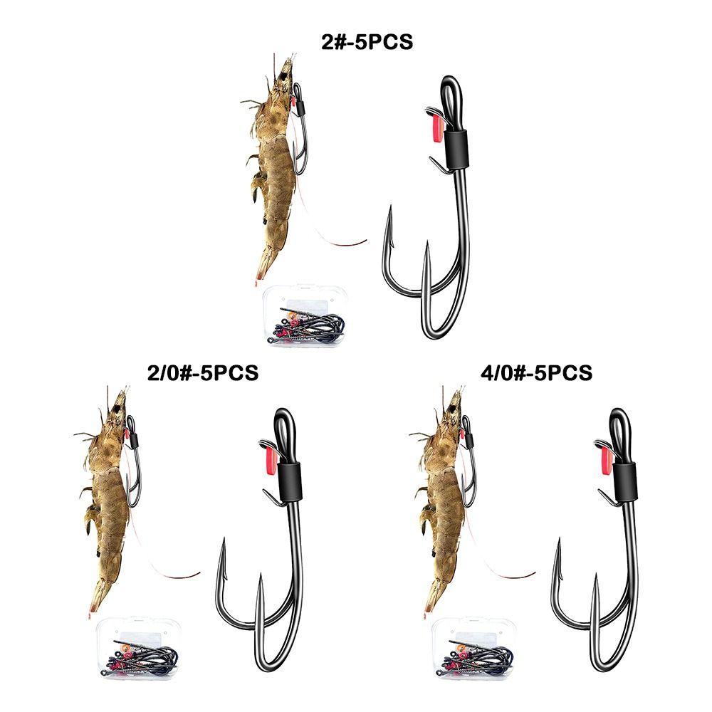 5pcs Double hook High-carbon Steel Fishhook Wacky Weedless Worm Fishing Hook  Sea Fishing