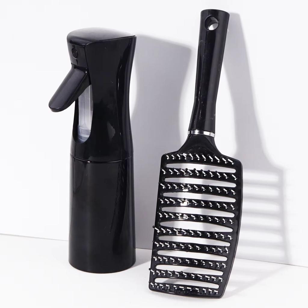 2pcs Hair Brushes Spray Bottle Set, Soft Hair Brush, Suitable for All Kinds of Hairstyles, Necessary for Travel