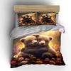 Cute Bear Set For Home Decor Bedding Set With 1 Duvet Cover 2 Pillowcases Single Double King Queen, Gift