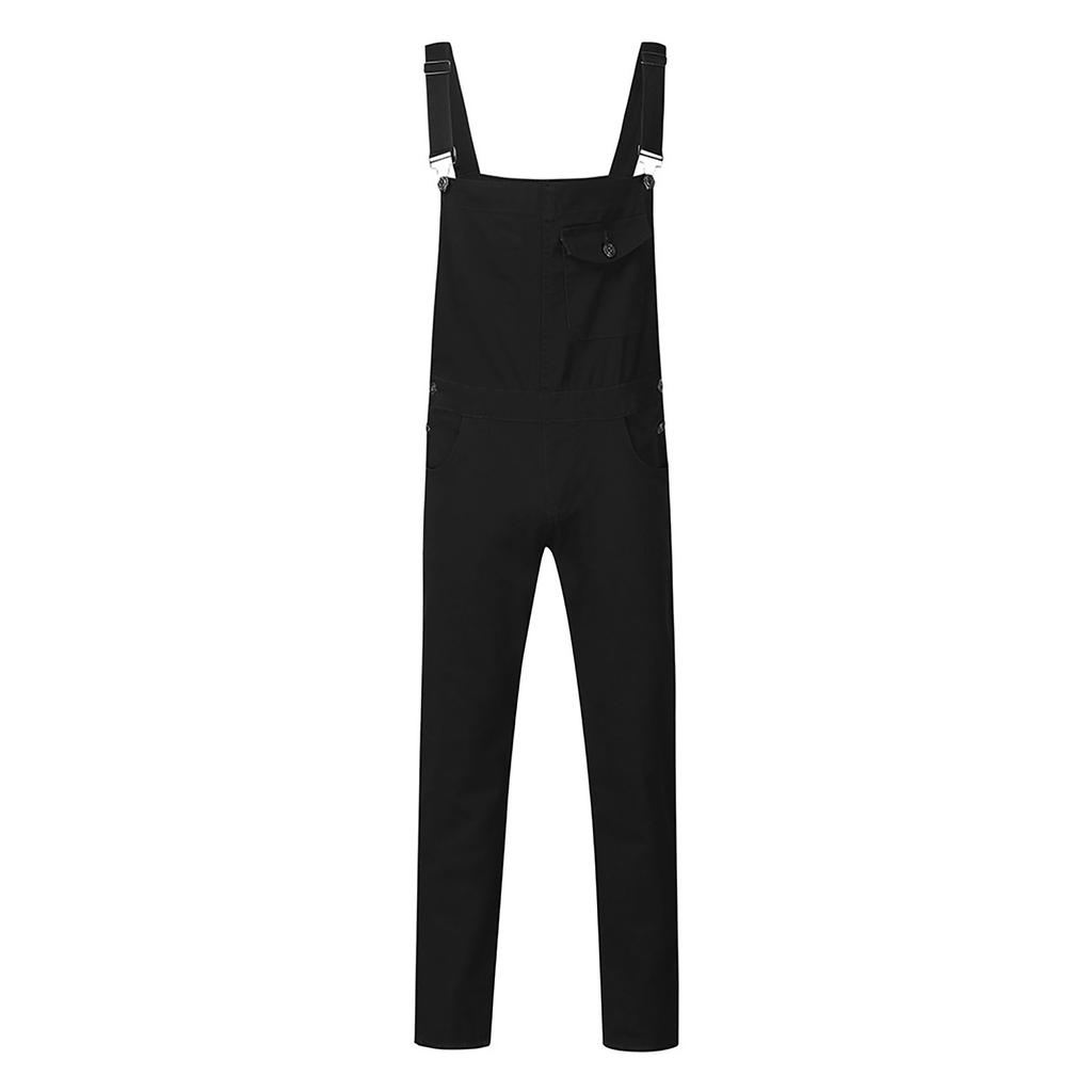 Mens Jeans Wash Overall Jumpsuit Streetwear Pocket Suspender Pants Trousers