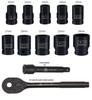 12-Piece Torx Star Hex Socket Set for Auto Repair and Maintenance, 1/2" Electric Socket Screws