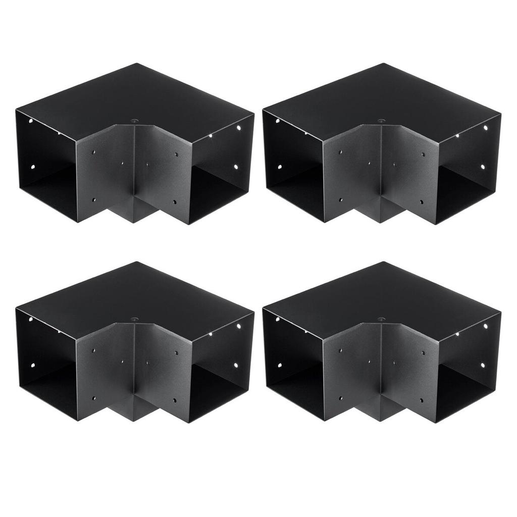 Pergola Bracket Kit 6''x6'', Inner Size 5.6"x5.6 4pcs 3-Way Heavy Duty Corner Bracket Woodworks DIY Post Base Kit, Easy Installation Wooden Beams for