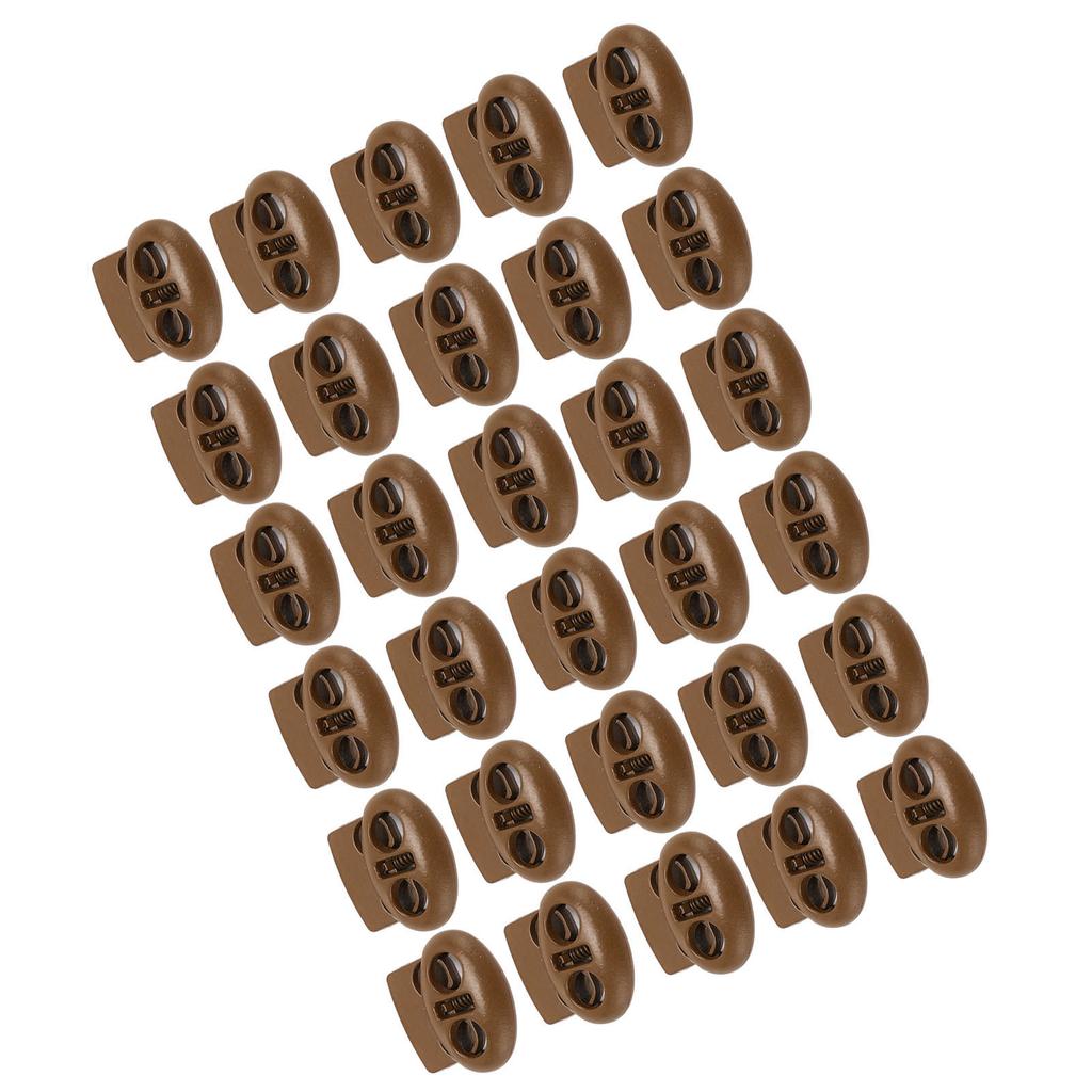 30pcs Spring Cord Lock Multipurpose Double Hole Spring Toggle Stopper for Shoelace Drawstrings Paracord Bags Clothing