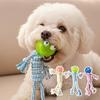 Dog Rope Chew Toy Squeaky Spiky Ball Cotton Rope Puppy Teething Toy