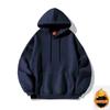 Oversized Unisex Heavyweight 420g Fleece-Lined Hooded Sweatshirt Pure Color Loose Fit Winter Casual Top