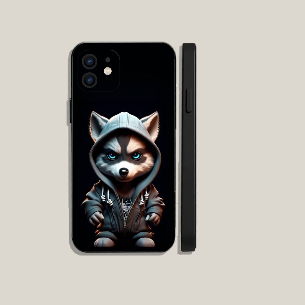 Cute Cartoon Animal Phone Case For iPhone16,15,14,13,12,11,Plus,Pro Max,XS,X,XR,SE,Mini,8,7 Soft Silicone Black Cover