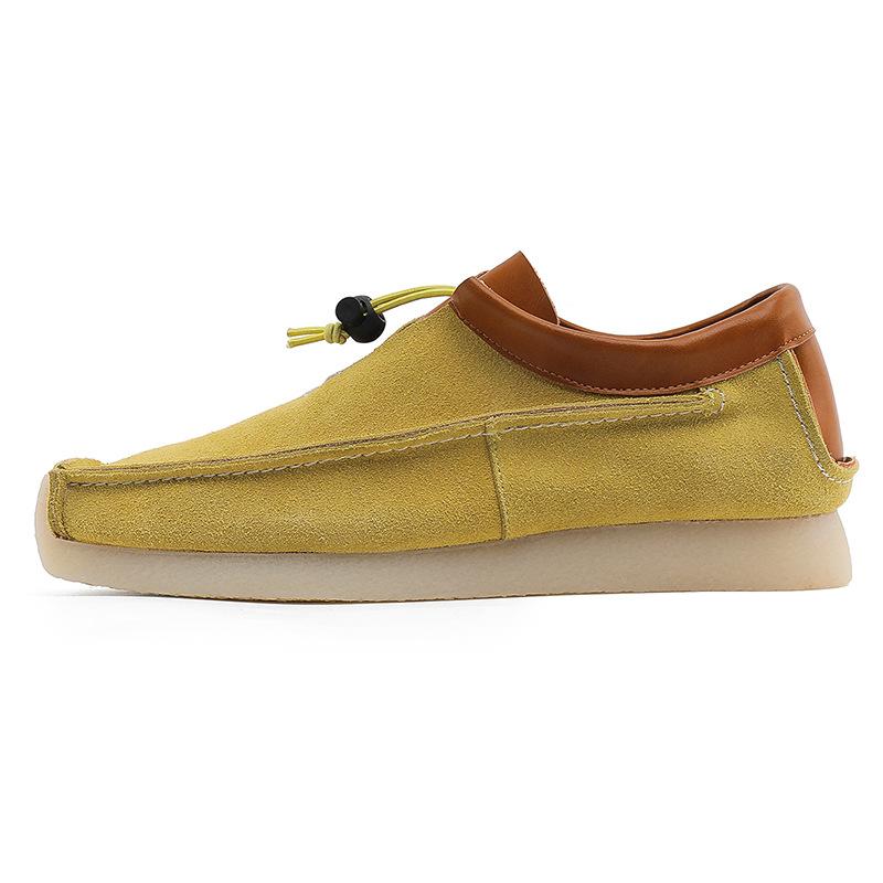 

2026 Fashion Loafers Mens Genuine Leather Shoes Flat Soft Cool Street Style Casual Shoes Male Footwear Blue Yellow Plus Size 46 43 жовтий