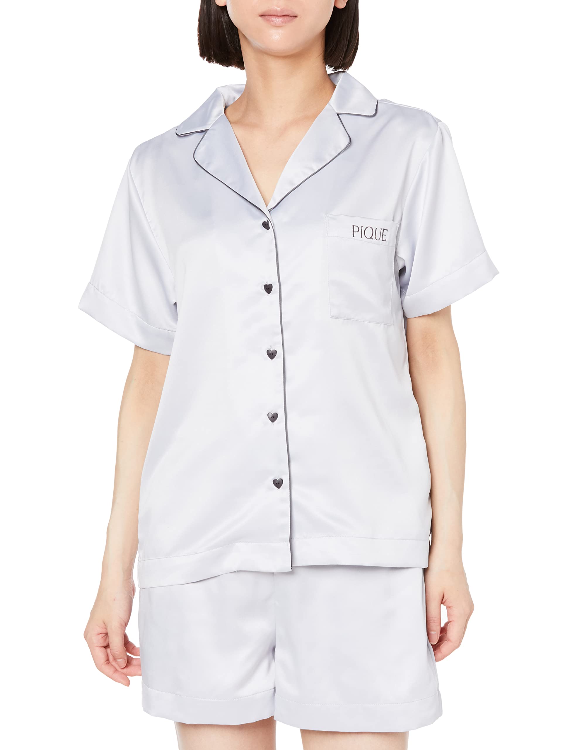 

Gelato Pique Logo Embroidered Satin Shirt PWFT232329 BLU Women s синий