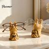 Novelty Home Decoration Upside-down Pug Glasses Holder, Durable Organic Resin Eyeglass Stand, Stable Spectacle Frame Support Cute Animal Display Rack