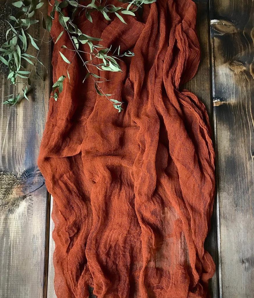 Boho Table Runner Balinese Gauze Pleated Tablecloth Long for Happy Easter Wedding Bridal Baby Shower Birthday Table Decorations