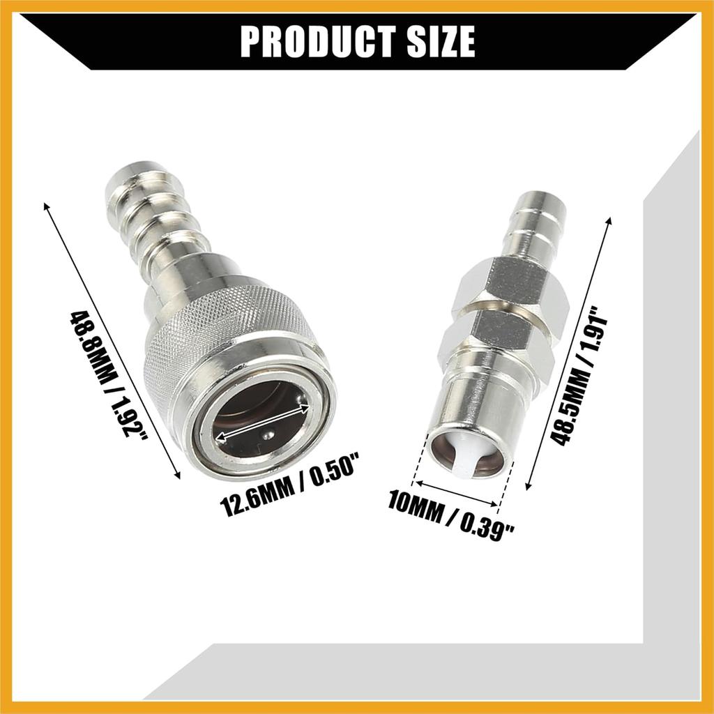 5/16" Boat Fuel Connector Male Female and Locking Nut for Tohatsu for Nissan 2/4-Stroke Outboard/Marine Boat Motor Fuel Tank Connector/Stainless