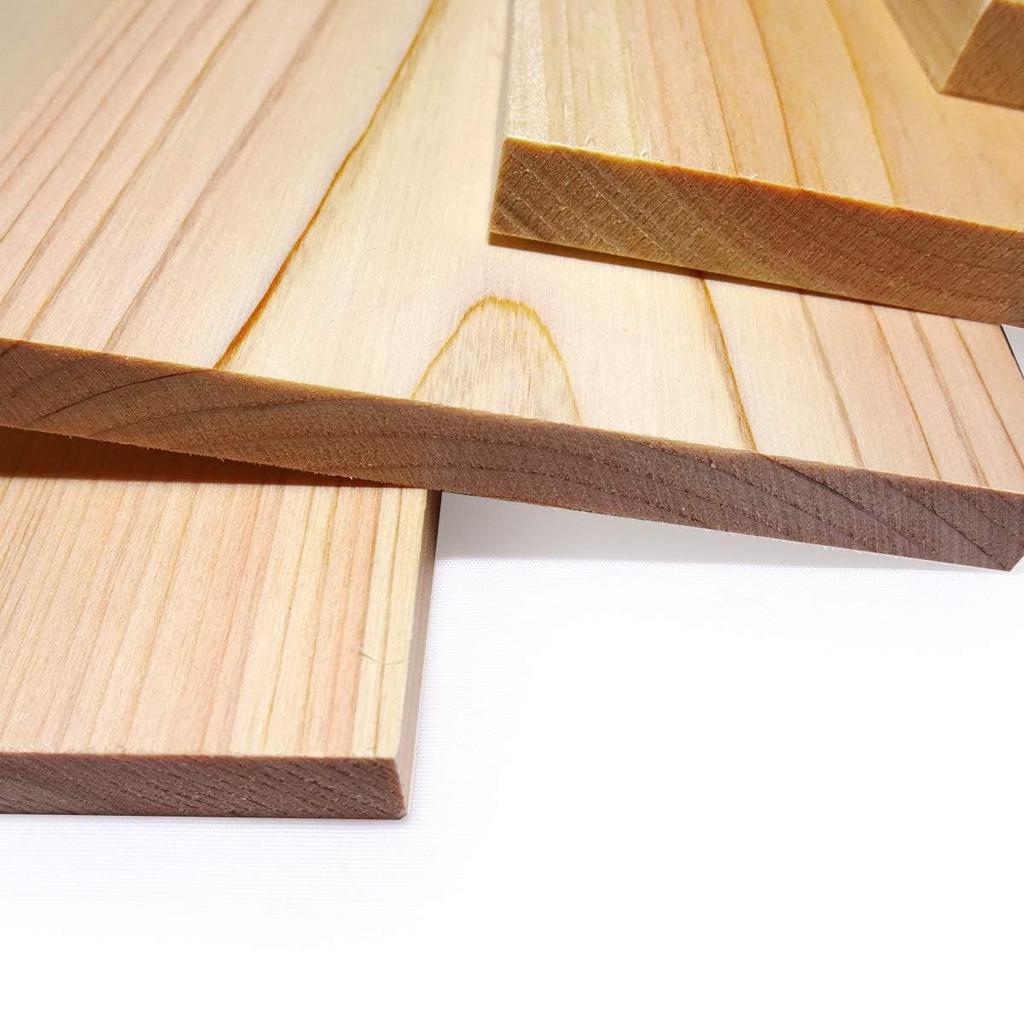 Set of 4 Knot-free Japanese Cypress Wood Planks from Okayama Prefecture, Japan, for DIY Projects. Dimensions: 100mm X 10mm X 300mm. Woody Yoneda...