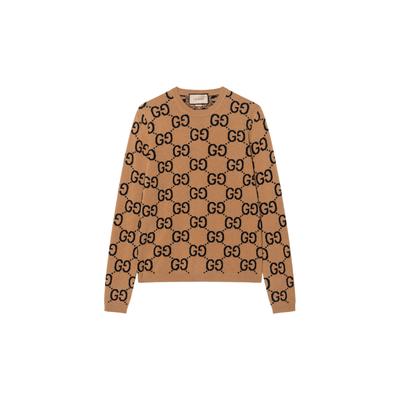 Gucci Pulover Gg Jacquard din Lână cu Gât Rotund 692900-XKCC5-2075