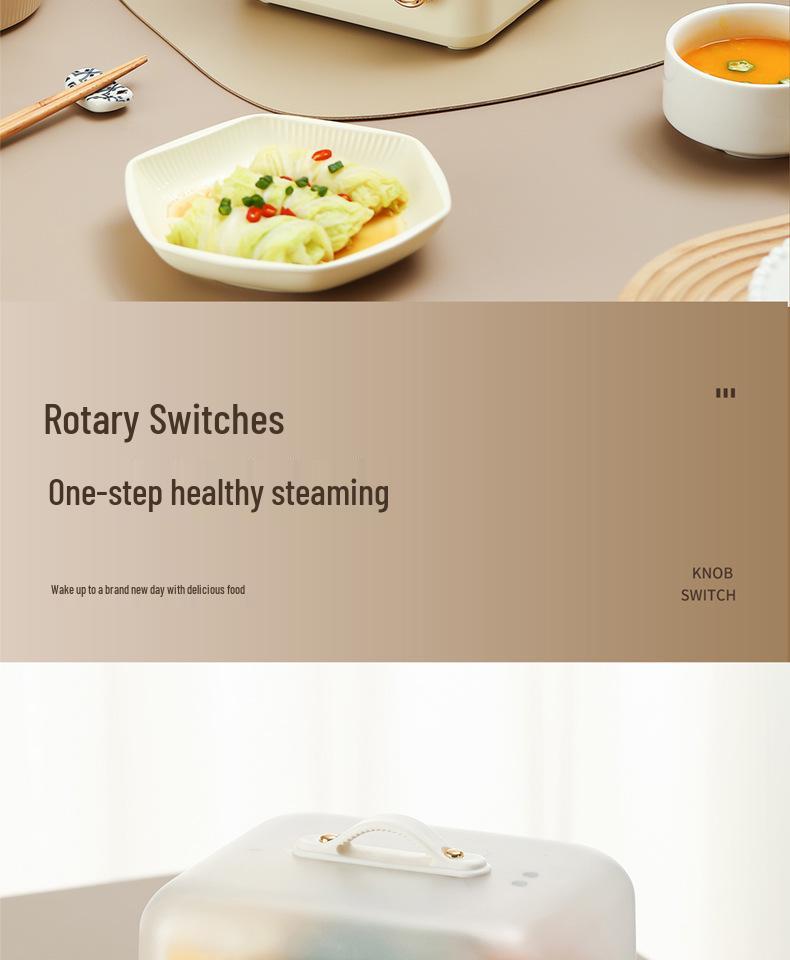 Multifunctional Double-Layer Steamer for Eggs & Custards - Anti-Dry Burning Electric Cooker for Dormitory & Home Use