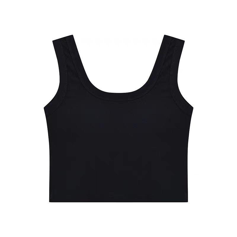 

Женский кроп-топ без рукавов с высокой талией: Трендовая, сексуальная летняя майка с оригинальным дизайном спины One Size чёрный