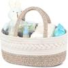 Baby Diaper Storage Basket With Removable Dividers And Cotton Rope For Nursery Organization