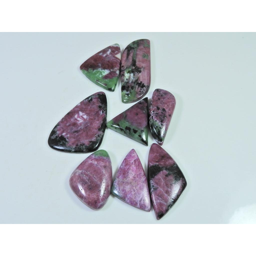 251Cts.. Natural Ruby Zoisite Fancy Cabochon Loose Gemstone 08Pcs Lot C-501