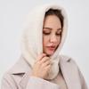 Soft Winter Plush Hat Windproof Balaclava Hats Solid Color Hooded Scarf  for Women