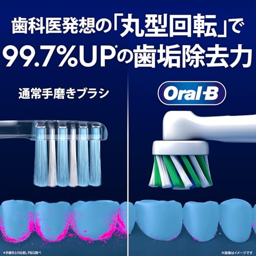 Braun Escova de Dentes Elétrica Oral-B PRO1S, 2 Pontas de Escova de Reposição, D305.523.3 BK, Preto [Exclusivo Amazon.co.jp]