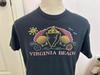 Vintage 90's Virginia Beach Seashell Souvenir Navy Blue T Shirt Size XL
