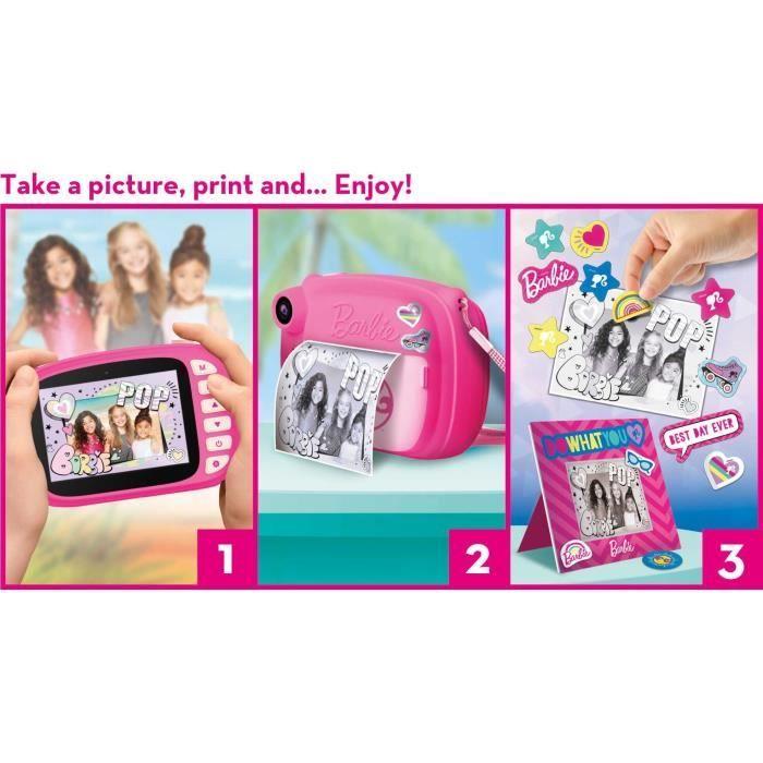 Appareil Photo Instantané - HI TECH - PRINT CAM - BARBIE - Double caméra, effets spéciaux, impression instantanée