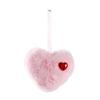 2Pcs Soft Furry Heart Shape Ball Hanging Ornament For Christmas Tree Mantels Window Wall Display Festival Decoration