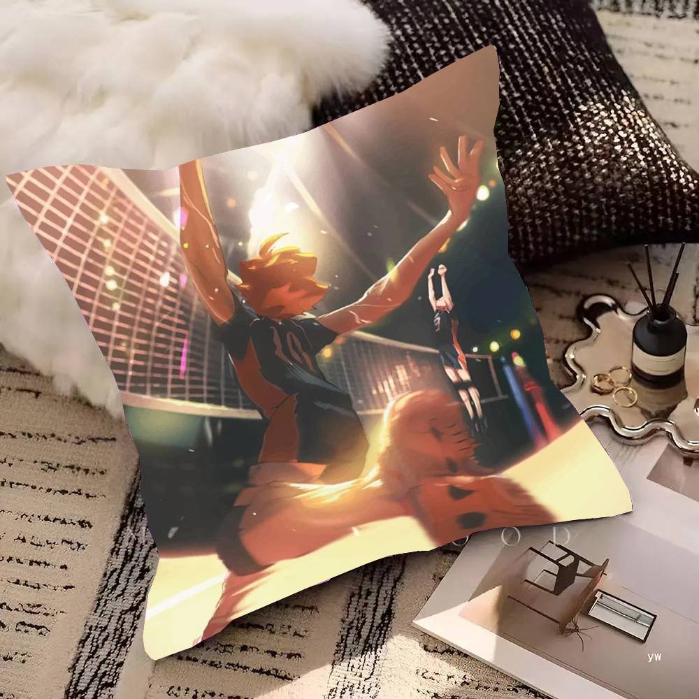Volleyball Japanese Anime Manga Haikyuu Pillow Case Square Pillow Bedroom Sofa Leisure Comfort Cushion Car Home Decoration