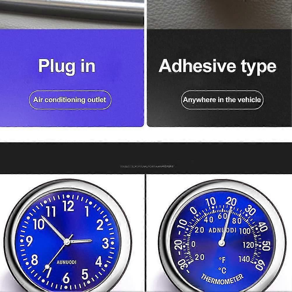 Rundes Auto-Thermometer, 38mm Auto-Thermometer Universal Leuchtendes Temperaturmessgerät Fahrzeug-Armaturenbrett Dekoration Ornament Für Lüftungsschlitz der Klimaanlage