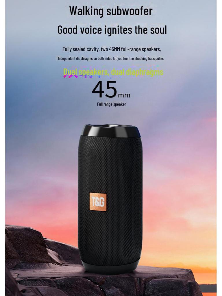 TG117 Tragbarer Stoff-Bluetooth-Lautsprecher mit TWS Wireless Subwoofer
