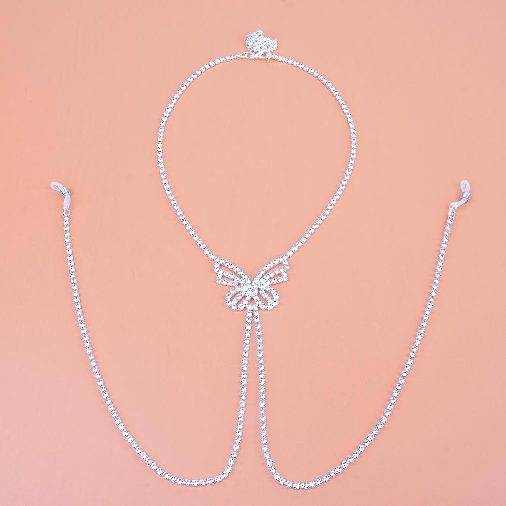 

Кисточка Бабочка Стразы Цепочка для Сосков и Тела - Аксессуар без Пирсинга серебряный