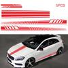 5Pcs  Car Stickers Body Sticker Decals Stripes Car Side Door Body Hood Rearview Mirror Decal Stickers Set Racing Decoration