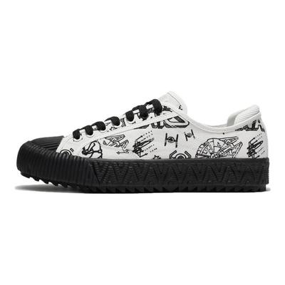 Li Ning Serie Colaboración Disney Zapatillas de Skate Casuales Cómodas de Caña Baja Zapatillas para Hombre Negro Blanco AGCR243-6