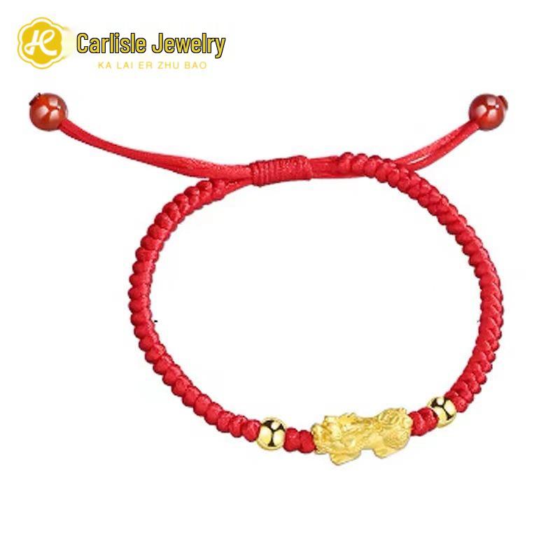999 Pure Gold Pixiu Coin Bracelet - 3D Hard Gold Hot Seller Single Bracelet