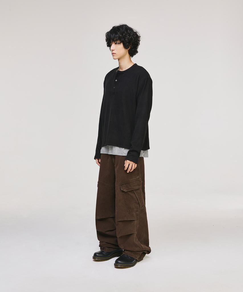 SIGNATURE Parachute Cargo Cotton Pants [Brown]