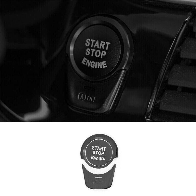 Fit For BMW 7 Series 2016- Black Aluminum One-Button Start Switch Cover Trim