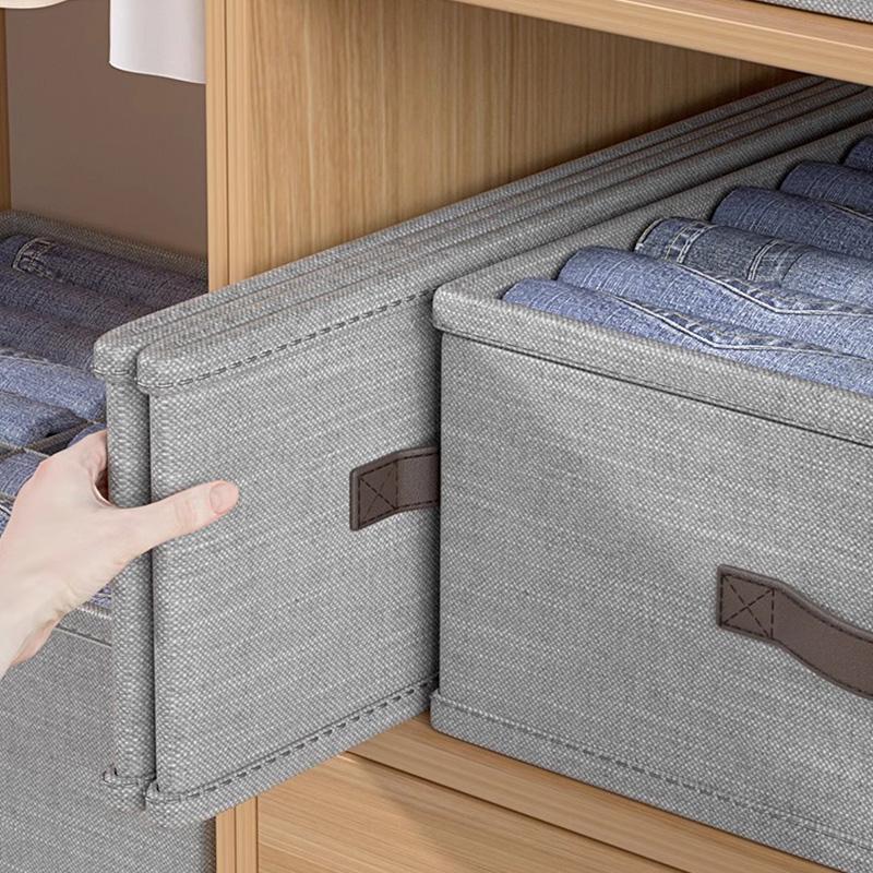 1pc Foldable Trouser Storage Box Large Capacity Drawer Clothes Pant Storage Box With PP Board Wardrobe Clothes Storage Organizer