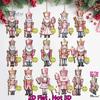 Christmas Tree Hanging Nutcracker Ornaments for Tree, Wooden Soldier Exquisite Photo Props Decoration, 2D Flat Pendants Xmas Holiday Party Decor